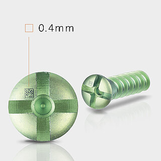 Dentale Implantatverschlussschraube mit Micro-UDI-Code