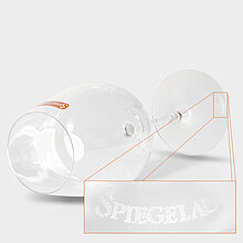 Wine glass with laser-engraved brand logo "Spiegelau"