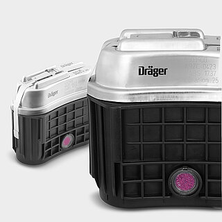 Laserbeschriftete Box für Atemschutzmaske © Dräger