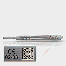 [Translate to Chinese:] Laserbeschriftung medizinischer Instrumente (Skalpellhalter)