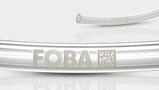 PVC-Schlauch mit UV-Laserbeschriftung | FOBA Laser Marking