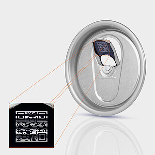 Laser marked aluminum beverage can lid