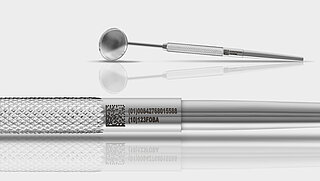 Dentalspiegel, laserbeschriftet mit UDI Code | FOBA Laser Marking Dentalspiegel, laserbeschriftet mit UDI Code | FOBA Laser Marking