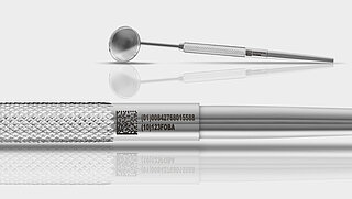 Miroirs dentaires, marquage laser avec code UDI | FOBA Laser Marking Miroirs dentaires, marquage laser avec code UDI | FOBA Laser Marking