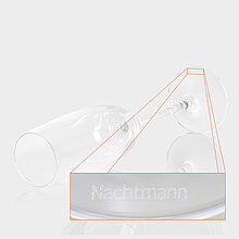 Champagne glass with laser-engraved brand logo "Nachtmann"